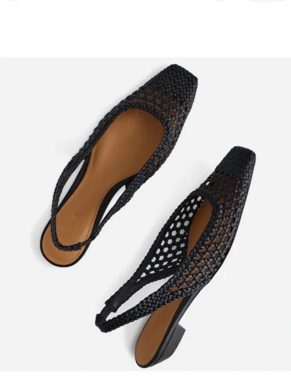 Madewell Black Woven Slingback Flats